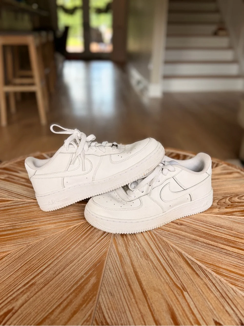 Nike Kids White Air Force 1 Low-Top Sneakers
